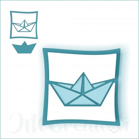 Stanzschablone - Boot im Rahmen